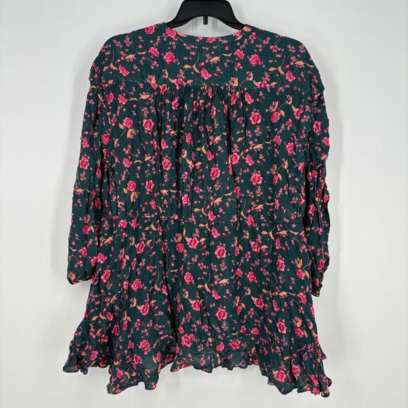 Free People Flower Fields Mini Dress Size S Emerald Green MSRP $128 NWT - Picture 8 of 10